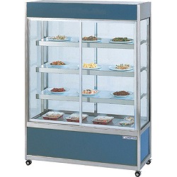 【業務用】 大穂製作所 冷蔵ケーキショーケース 両面引戸 単相100V OHGU-HC-1500 W1500×D500×H1500 【送料無料】
