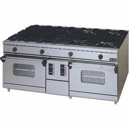 【業務用】 マルゼン NEWパワークック ガスレンジ 8口 コンベクションオーブン 対面式 RGR-1812WXC W1800×D1200×H800